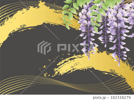 藤の花 水彩 アナログ 手描き 和風 和柄 フレーム 背景 イラスト素材 藤の花 水彩 アナログ 手描き 和風 和柄 フレーム 背景 イラスト素材 102338279