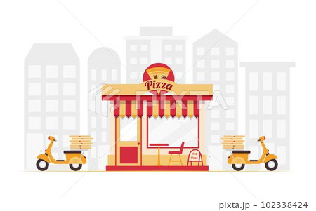 Food online order smartphone. Pizza delivery. Food delivery concept for banner, website design or landing web page. 102338424