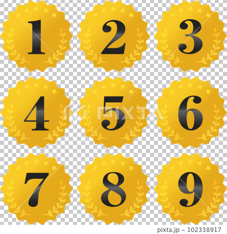 華麗的金色數字圖標 華麗的金色數字圖標 102338917
