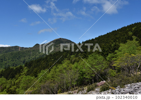 釈迦ヶ岳登山、八方ヶ原大間々台登山口より 102340010