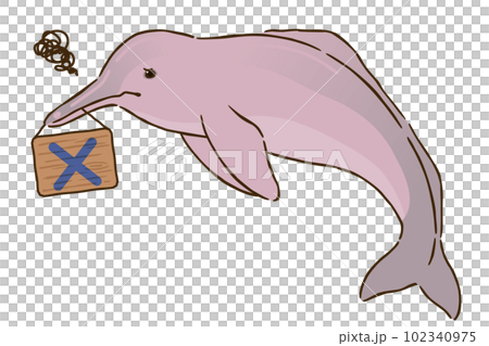 Amazon river dolphin with cross mark Amazon river dolphin with cross mark 102340975
