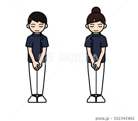 お辞儀をする医療従事者 102342902