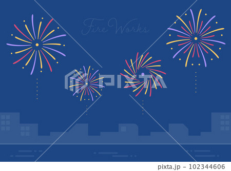花火と夜景 　fireworks and night view 102344606