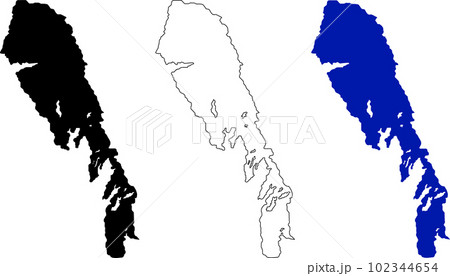 Lake Winnipeg icon on white background. Lake Winnipeg Canada Map sign. Lake Winnipeg Manitoba Canada. flat style. 102344654