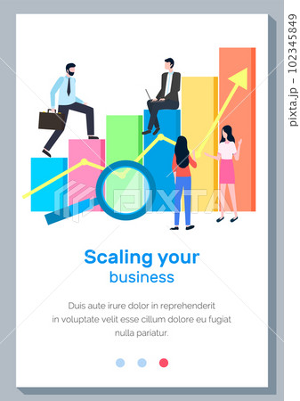 Scaling your business landing page template. Success, achievment, motivation business banner Scaling your business landing page template. Success, achievment, motivation business banner 102345849