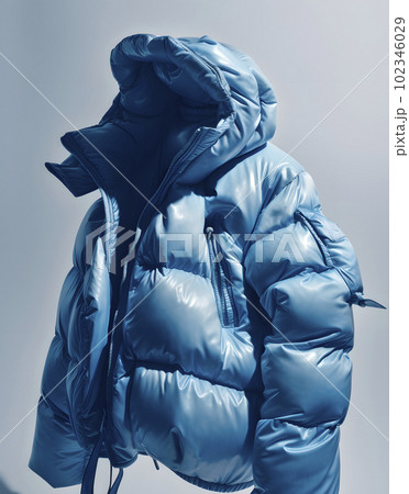 A blue jacket on a white background, AI generated, AI generativ. 102346029