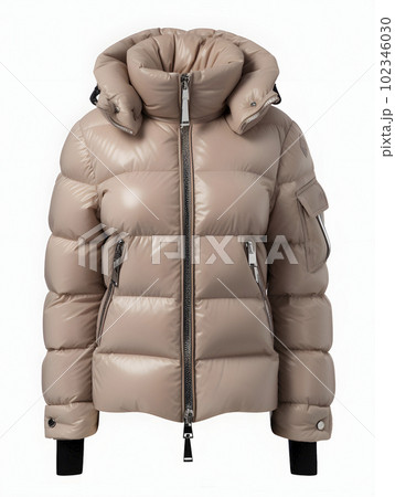 A close up of a beige jacket on a white background, AI generated, AI generative. 102346030
