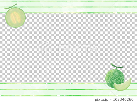 Blue melon watercolor frame illustration material 102346260