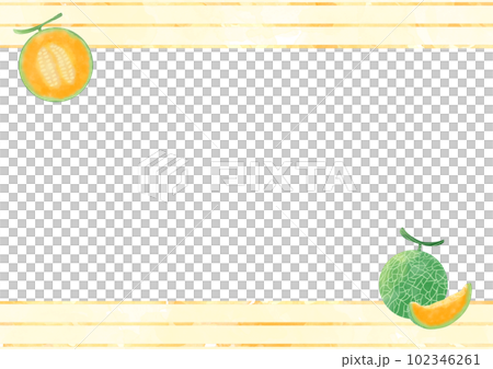 Red meat melon watercolor frame illustration material Red meat melon watercolor frame illustration material 102346261