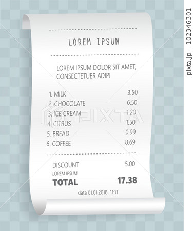 Payment check isometric. Buying financial invoice bill purchasing calculate pay vector isolated 102346301