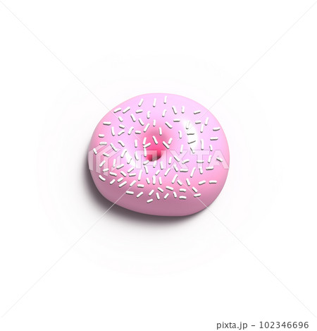 Glazed Pink Donut 3d rendered realistic design set of elements. Sweet food, donuts with sprinkle. Glazed Pink Donut 3d rendered realistic design set of elements. Sweet food, donuts with sprinkle. 102346696