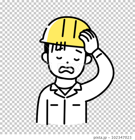 Illustration series of cute people _ male worker _ tired Illustration series of cute people _ male worker _ tired 102347023