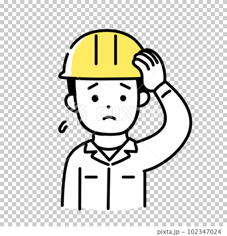 Illustration series of cute people _ male worker _ in trouble 102347024