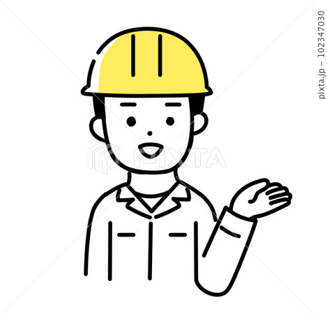 かわいい人物のイラストシリーズ _ 男性の作業員 _ 案内 かわいい人物のイラストシリーズ _ 男性の作業員 _ 案内 102347030