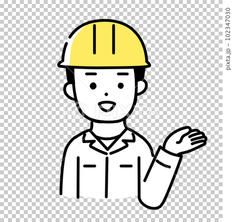 かわいい人物のイラストシリーズ _ 男性の作業員 _ 案内 かわいい人物のイラストシリーズ _ 男性の作業員 _ 案内 102347030