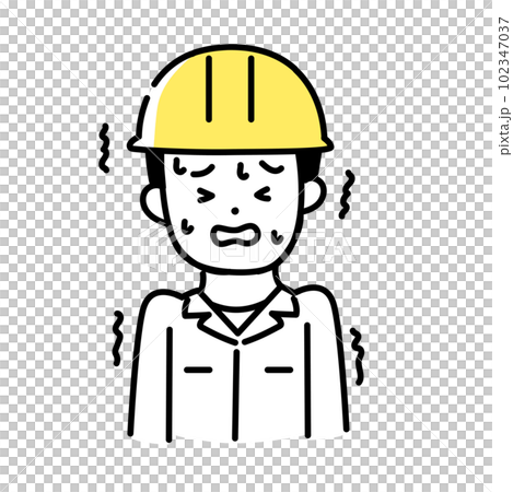 Illustration series of cute people _ male worker _ scary 102347037