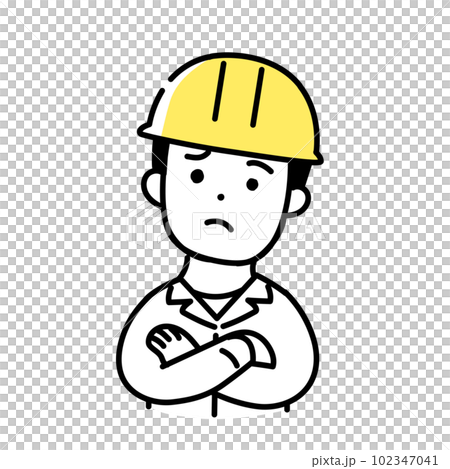Illustration series of cute people _ male worker _ thinking 102347041
