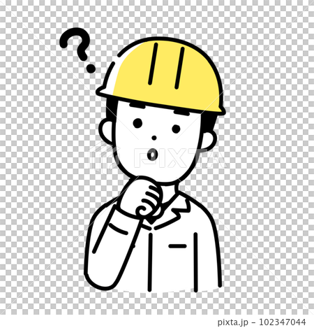 Illustration series of cute people _ male worker _ question Illustration series of cute people _ male worker _ question 102347044