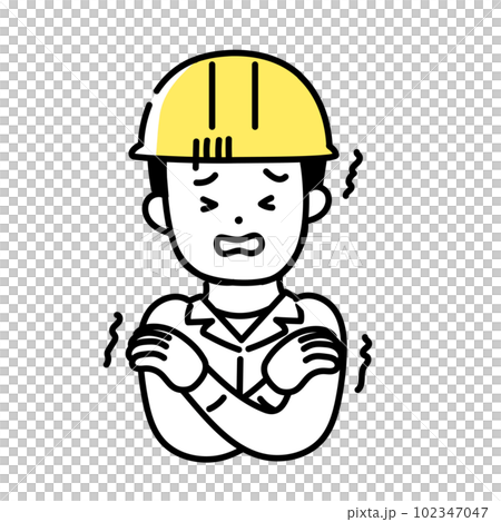 Illustration series of cute people _ male worker _ cold 102347047