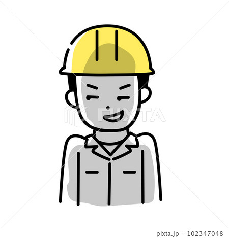 かわいい人物のイラストシリーズ _ 男性の作業員 _ 企む　 102347048