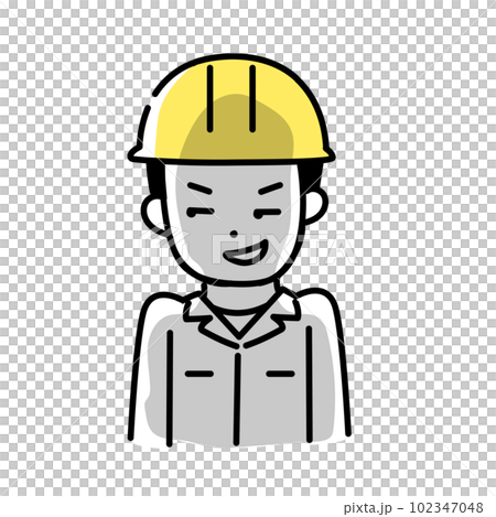 かわいい人物のイラストシリーズ _ 男性の作業員 _ 企む　 102347048
