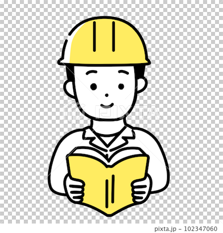 插圖系列可愛的人_男工_讀書 102347060