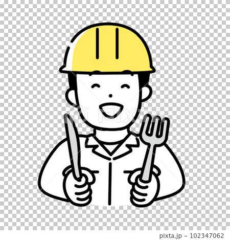 插圖系列可愛的人_男工_吃 插圖系列可愛的人_男工_吃 102347062