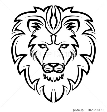 Black and white line art of the front of the lion head It is sign of leo zodiac Good use for symbol mascot icon avatar tattoo T Shirt design logo or any design Black and white line art of the front of the lion head It is sign of leo zodiac Good use for symbol mascot icon avatar tattoo T Shirt design logo or any design 102348132