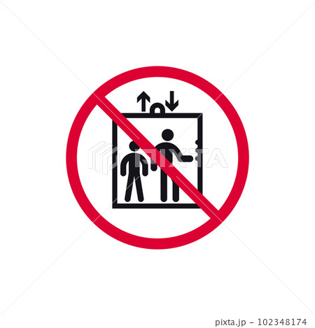 Do not use this lift prohibited sign, forbidden modern round sticker, vector illustration 102348174