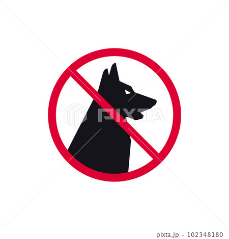 No fouling dog prohibited sign, no walk forbidden modern round sticker, vector illustration No fouling dog prohibited sign, no walk forbidden modern round sticker, vector illustration 102348180