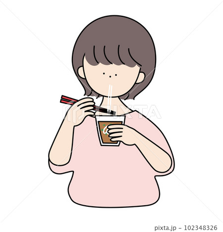 素麺を食べる女の子 102348326