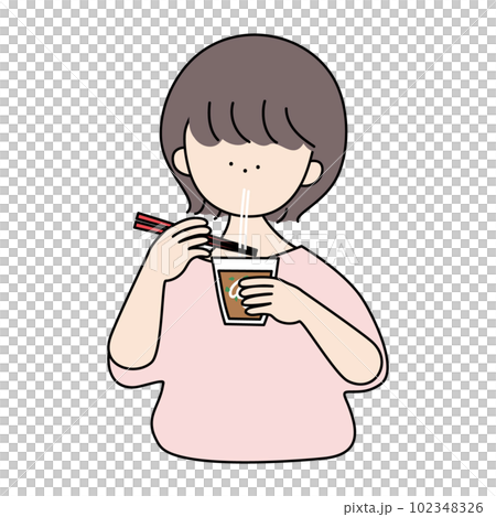 素麺を食べる女の子 102348326