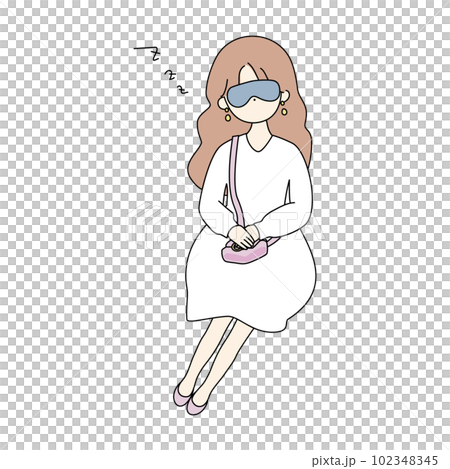 Girl sleeping with an eye mask on the move Girl sleeping with an eye mask on the move 102348345