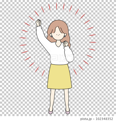 有濃度線的歡呼辦公室女孩 102348352