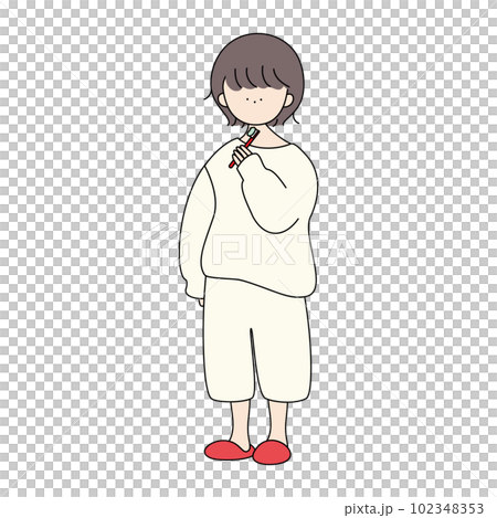 醒來刷牙的女孩 102348353