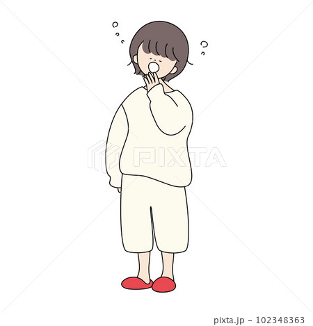 寝起きであくびをする女の子 102348363