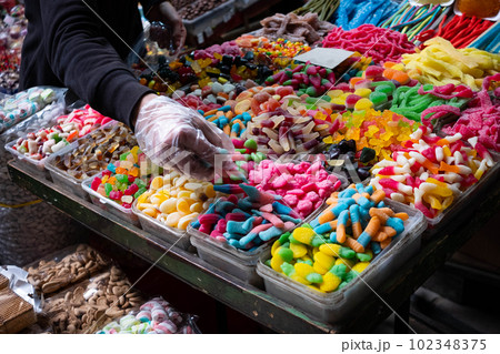 candy and jelly sweets for sale on market candy and jelly sweets for sale on market 102348375