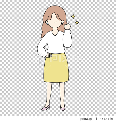 キラキラガッツポーズの女の子 キラキラガッツポーズの女の子 102348416