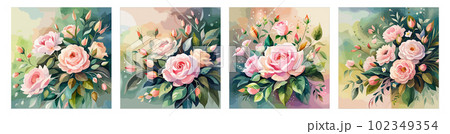 Heart shaped, Romantic heart vignette made vintage flowers and leaves roses Heart shaped, Romantic heart vignette made vintage flowers and leaves roses 102349354
