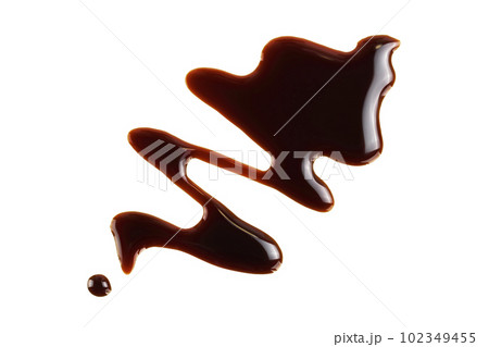 Balsamic vinegar isolated on white background. Top view. Flat lay Balsamic vinegar isolated on white background. Top view. Flat lay 102349455