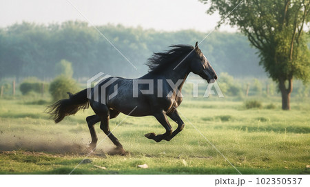 野生の黒馬 102350537