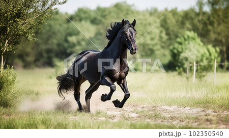 野生の黒馬 野生の黒馬 102350540