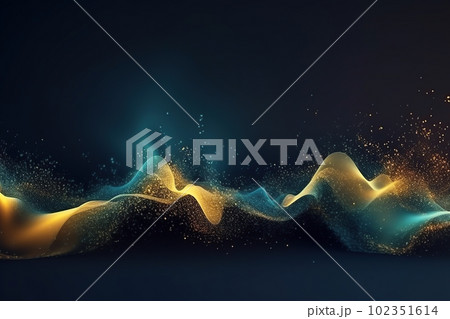 Network technology background futuristic tech blue and yellow wave background. Low poly 3d wire made with generative AI Scy fi space illustration Network technology background futuristic tech blue and yellow wave background. Low poly 3d wire made with generative AI Scy fi space illustration 102351614