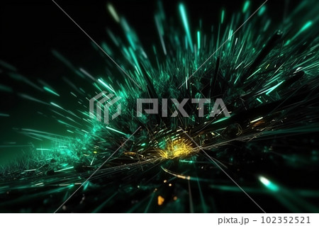 Network technology futuristic tech green energy background. Low poly 3d wire made with generative AI Network technology futuristic tech green energy background. Low poly 3d wire made with generative AI 102352521