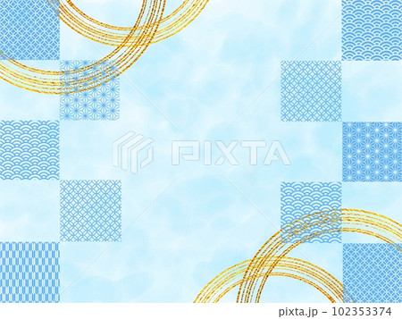 和風背景素材　壁紙　和柄　水彩 102353374