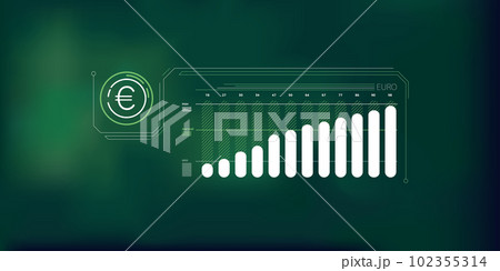 Clear and concise infographic of euro price growth. Clear and concise infographic of euro price growth. 102355314