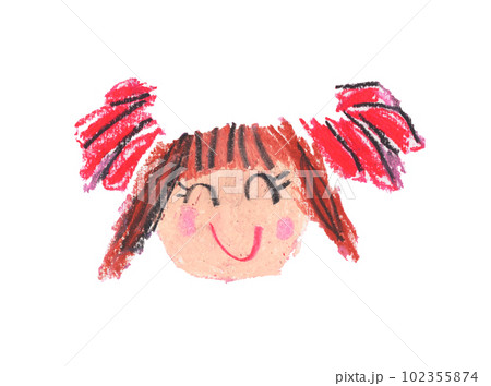 子供が描いた女の子の似顔絵 102355874
