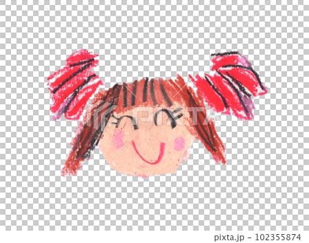 子供が描いた女の子の似顔絵 102355874