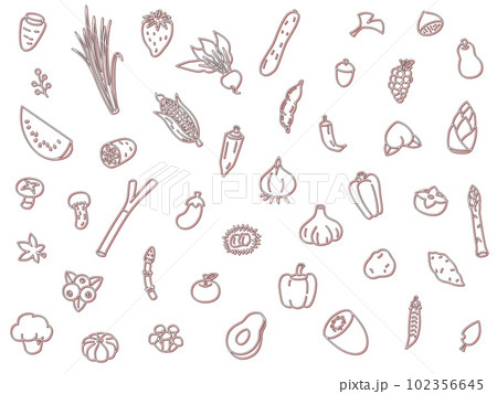 野菜の壁紙カラーイラストカラーシャドウ 赤 野菜の壁紙カラーイラストカラーシャドウ 赤 102356645