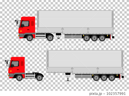 トレーラーヘッドとトレーラーが連結した大型トラック 102357991